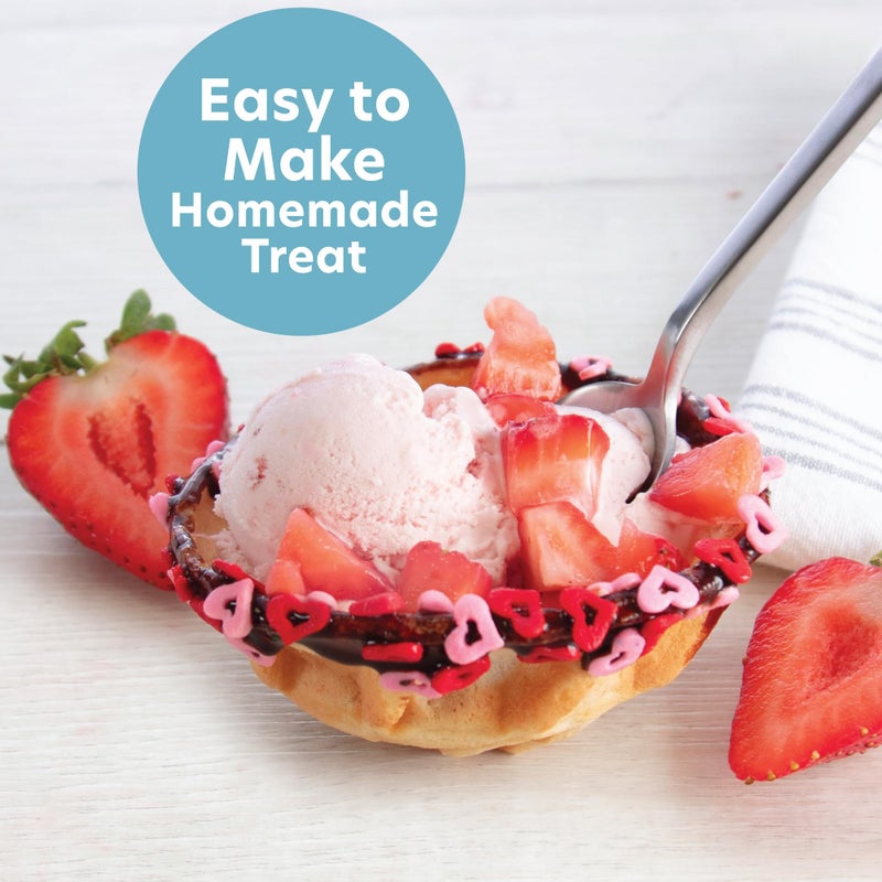 CucinaPro Double Waffle Bowl Maker- Make two 4" Ice Cream Cone Bowls at Once, NonStick Electric Baker for Homemade Icecream Treats, Easy to Use Iron, Add Favorite Fillings, Toppings, Fun Gift, Party Dessert  - Image 2