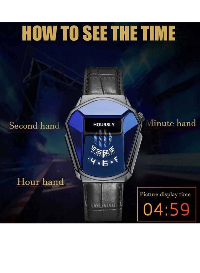 هاورسلي الفاخرة كل ساعة تريند كول ساعة معصم جلدية موضة ساعة كوارتز - Image 2