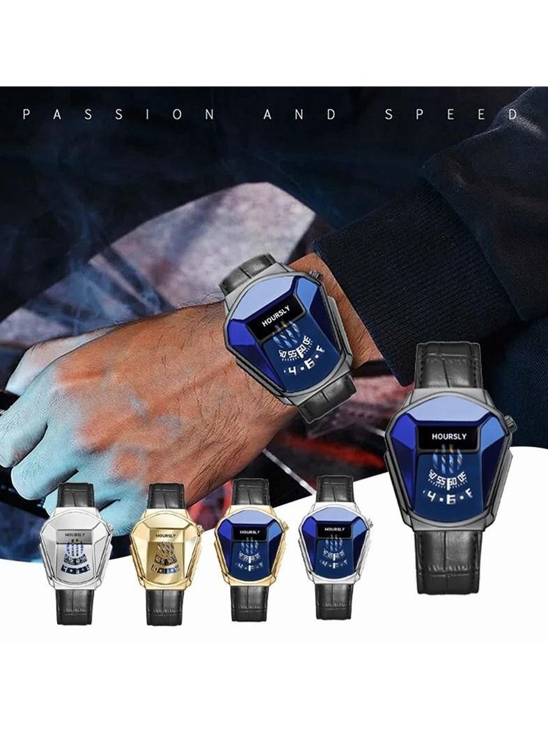هاورسلي الفاخرة كل ساعة تريند كول ساعة معصم جلدية موضة ساعة كوارتز - Image 3