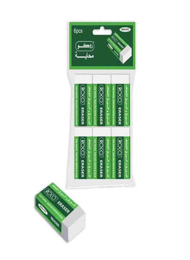 ROCO ERASER PLASTIC PKT OF 6PCS