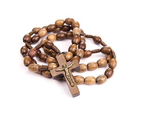 Intercession First Wood Rosary - Made in Brazil (Walnut - 6/8mm Beads - Image 3