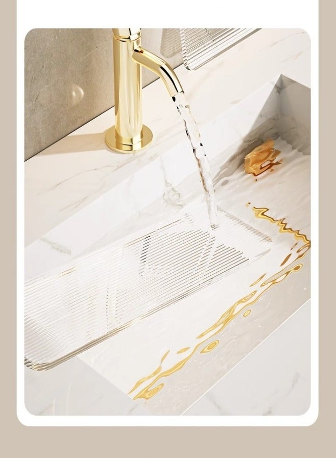 MIXDE 2-Tier Bathroom Floating Shelves Gold Wall Mounted Storage with Towel Rack for Bathroom Bedroom - Image 3