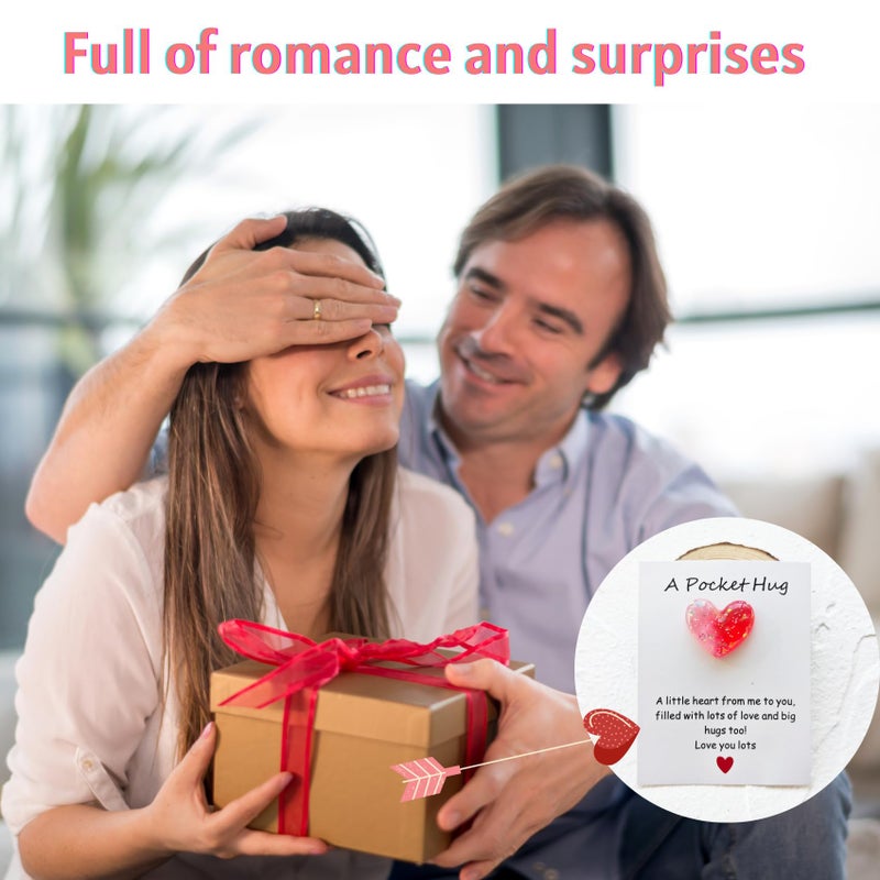 YOJO Pocket Hug Heart with Greeting Cards, Little Heart Pocket Hug Token, Long Distance Relationship Gifts, Thinking of You Gifts for Women Men Him Her (White Red) - Image 5