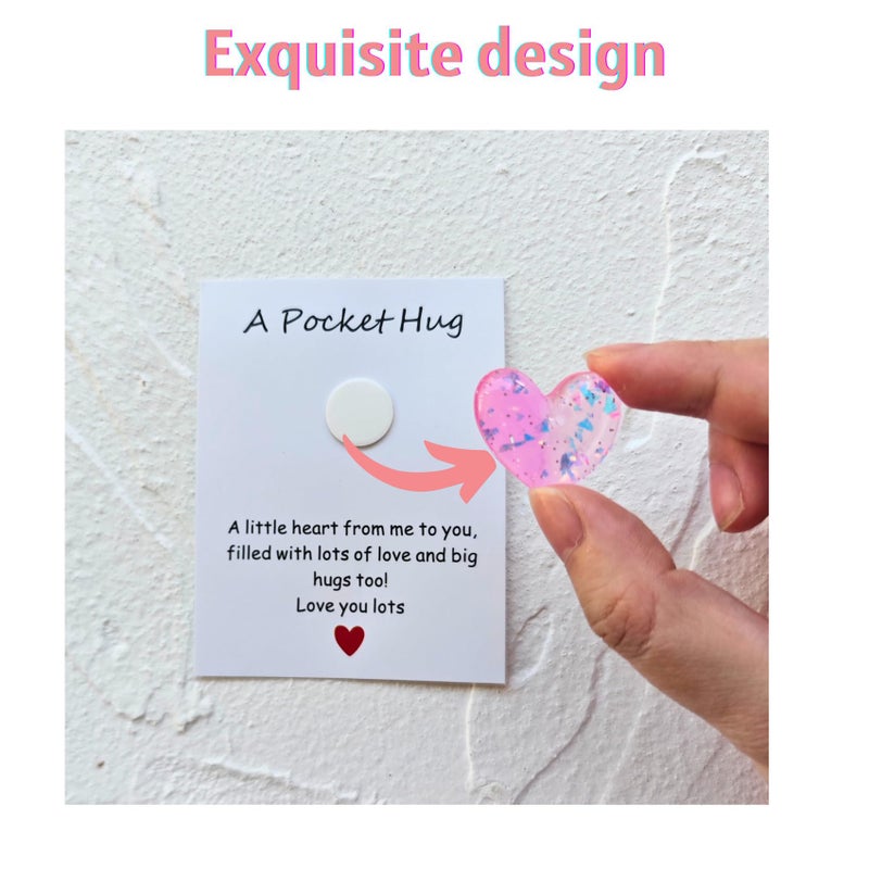 YOJO Pocket Hug Heart with Greeting Cards, Little Heart Pocket Hug Token, Long Distance Relationship Gifts, Thinking of You Gifts for Women Men Him Her (White Red) - Image 4