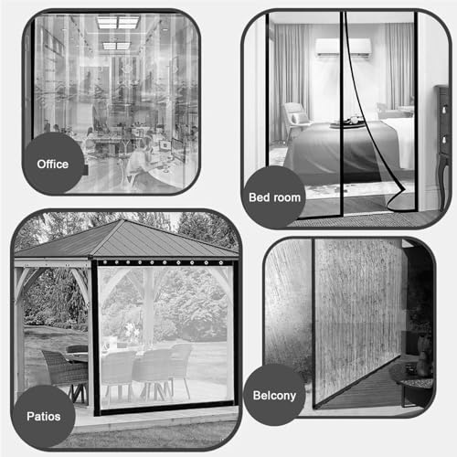ORILEY PVC Curtain with Eyelet Solid Water Resistant Wind Rain Protection Sun & Dustproof for Long Door Balcony and Outdoor Use (Pack of 1, Transparent 4.5FT x 10FT) - Image 3
