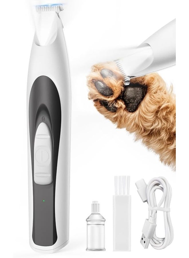 oneisall Dog Paw Trimmer with LED Light, Paw Trimmer for Dogs 20 mm Widen Blade, Pet Paw Trimmer 35 dB Low Noise, Cordless Dog Trimmer for Paws, Paw Hair Trimmer Pad Trimmer for Small Dogs Cats Pets - Image 1