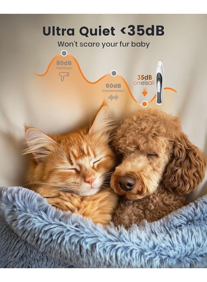 oneisall Dog Paw Trimmer with LED Light, Paw Trimmer for Dogs 20 mm Widen Blade, Pet Paw Trimmer 35 dB Low Noise, Cordless Dog Trimmer for Paws, Paw Hair Trimmer Pad Trimmer for Small Dogs Cats Pets - Image 2