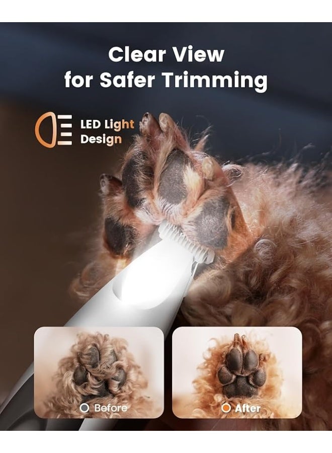 oneisall Dog Paw Trimmer with LED Light, Paw Trimmer for Dogs 20 mm Widen Blade, Pet Paw Trimmer 35 dB Low Noise, Cordless Dog Trimmer for Paws, Paw Hair Trimmer Pad Trimmer for Small Dogs Cats Pets - Image 3