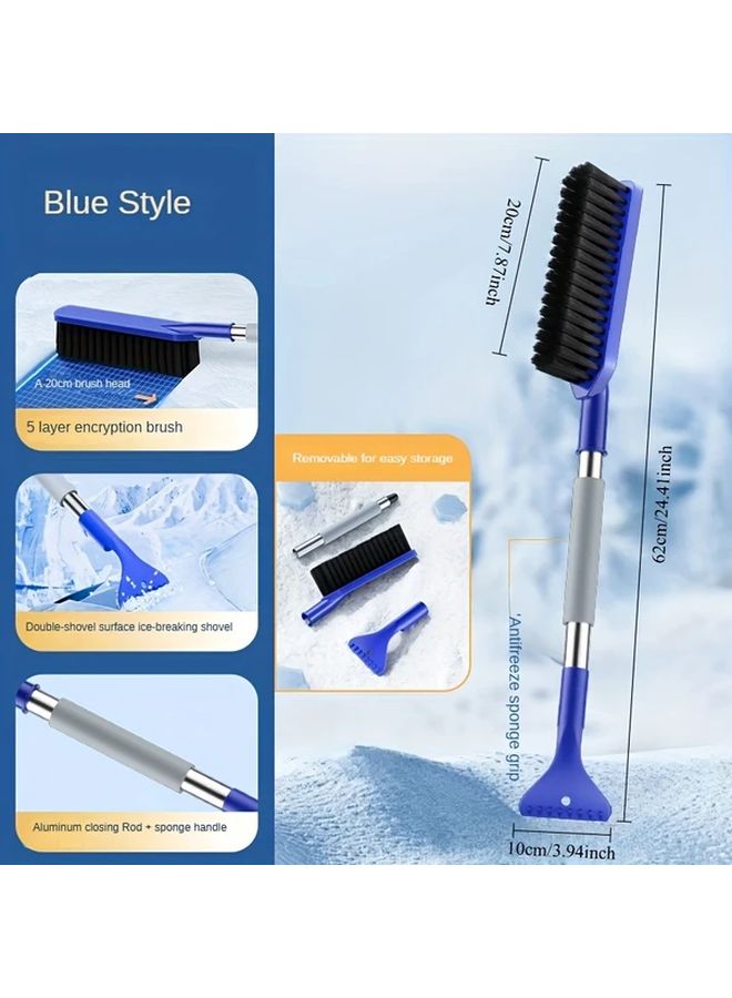 Blue 2 in 1 Winter Car Snow Shovel and Ice Scraper with Ergonomic Handle - Image 1