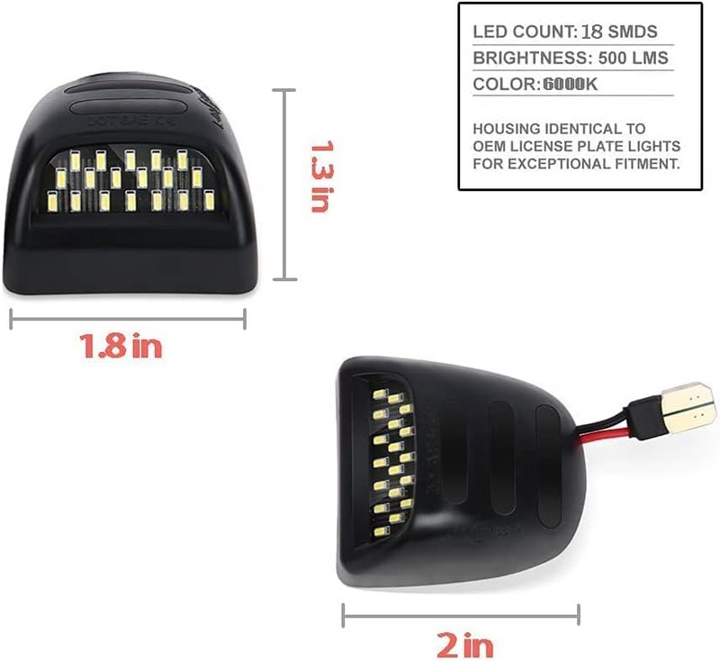 OTnhaee LED License Plate Lights Compatible with Chevy Silverado 1500 2500HD 3500HD, Avalanche, Suburban, Tahoe, GMC Sierra, Yukon, Cadillac Escalade,48-SMD 6500K Super White (White) - Image 4