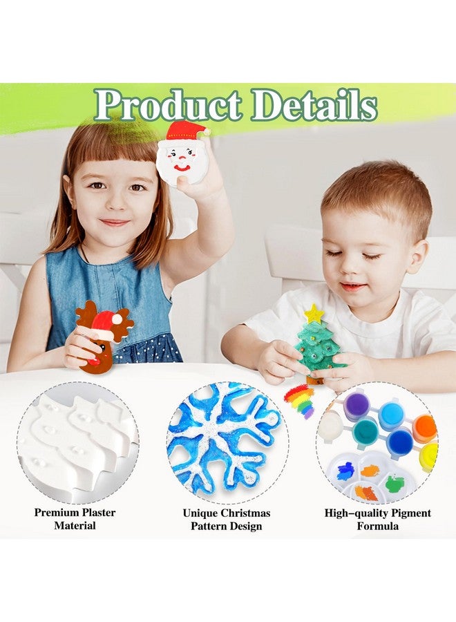 kockuu Christmas Ceramics To Paint For Kids Christmas Crafts Paint Your Own Ceramics Painting Kit, 8Pcs Ceramic Figures With Brushes For Toddlers Kids Diy Crafts Xmas Birthday Activity Gifts - Image 3