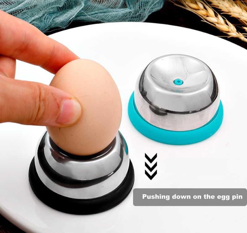 ChaLeeMoo Egg Piercer for Raw Eggs, Stainless Steel Egg Poker for Boiling Eggs, Great Eggshell Peeler Tool to Get Good Hard Boiled Eggs, Egg Hole Puncher Pricker with Retractable Pin, Black - Image 2