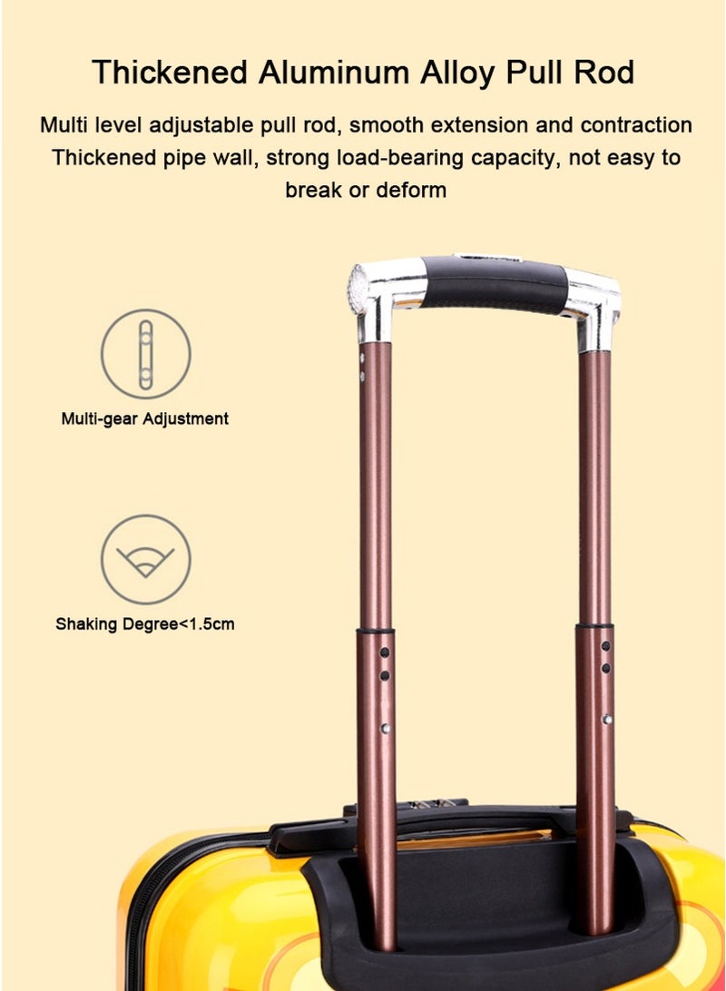 تابيت حالة الأمتعة المتداولة للأطفال 3D الكرتون - حقيبة عربة السفر للأطفال ، حقيبة السفر الصغيرة 18 بوصة مع عجلات ، أمتعة السفر للأطفال في عطلة (الوردي - الأرنب) - Image 5