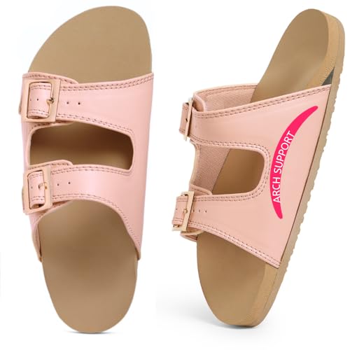 SHAPECRUNCH Orthopedic Sandals with Arch Support, EVA Material, Rubber Sole, Adjustable Strap, Open Toe, Unisex, for Walking (Pink, 8) - Image 1