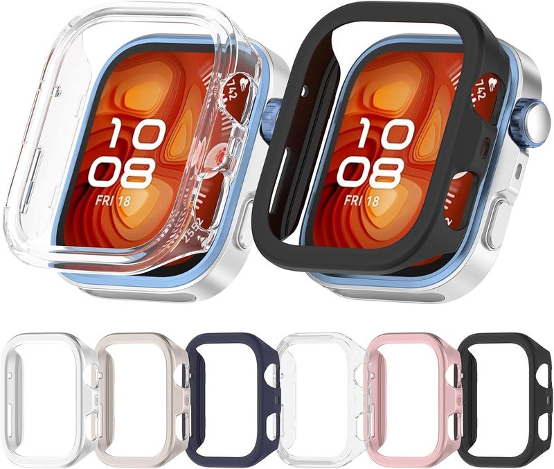 AWADUO Compatible with Huawei Wacth Fit 4 Protective Case Cover, Smartwatch silicone PC Protective Case Cover Shell Soft And Durable Watch Accessories(Black) - Image 5