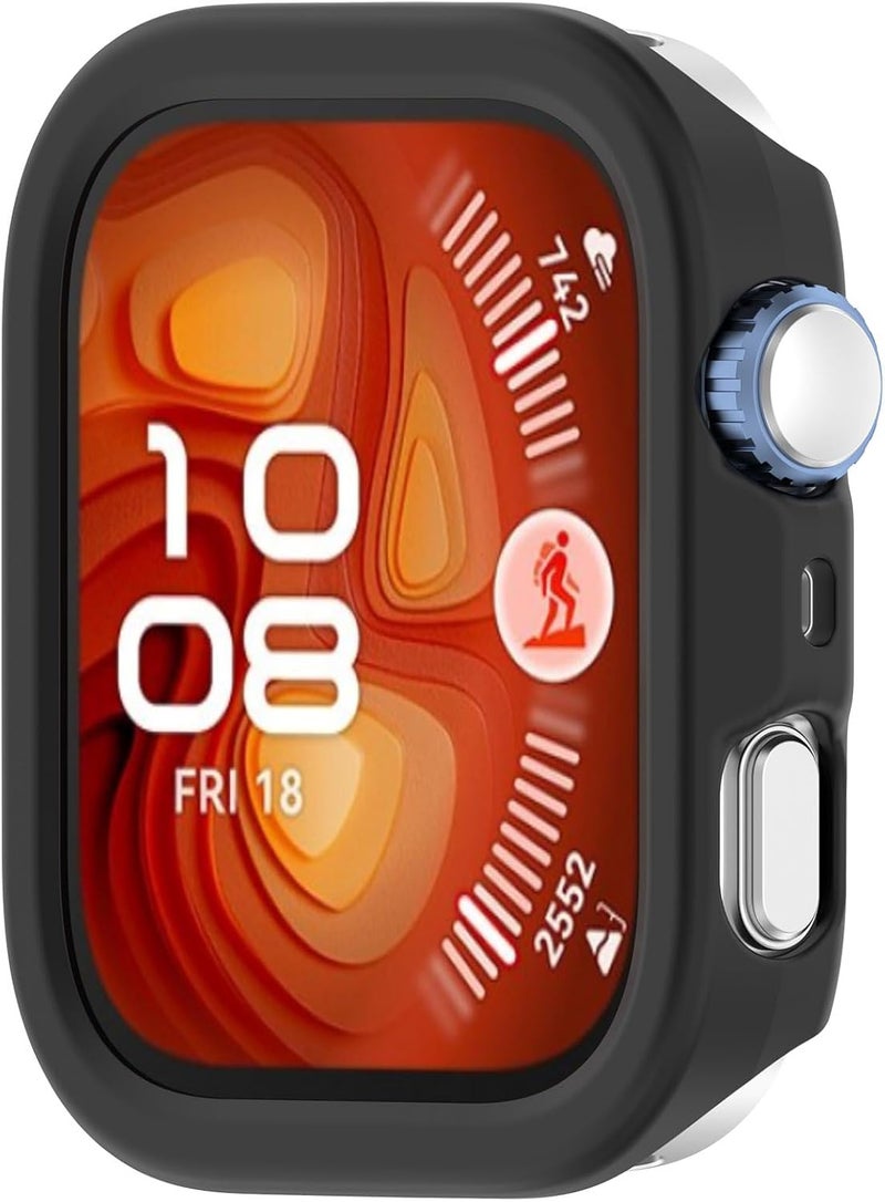 AWADUO Compatible with Huawei Wacth Fit 4 Protective Case Cover, Smartwatch silicone PC Protective Case Cover Shell Soft And Durable Watch Accessories(Black) - Image 2