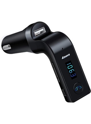 CARG7 Universal Wireless Bluetooth FM Transmitter in-Car FM Adapter Car Kit with Hand-Free Call/Stereo Music Player and USB Car Charger for All Android and iOS Devices (Colour May Vary