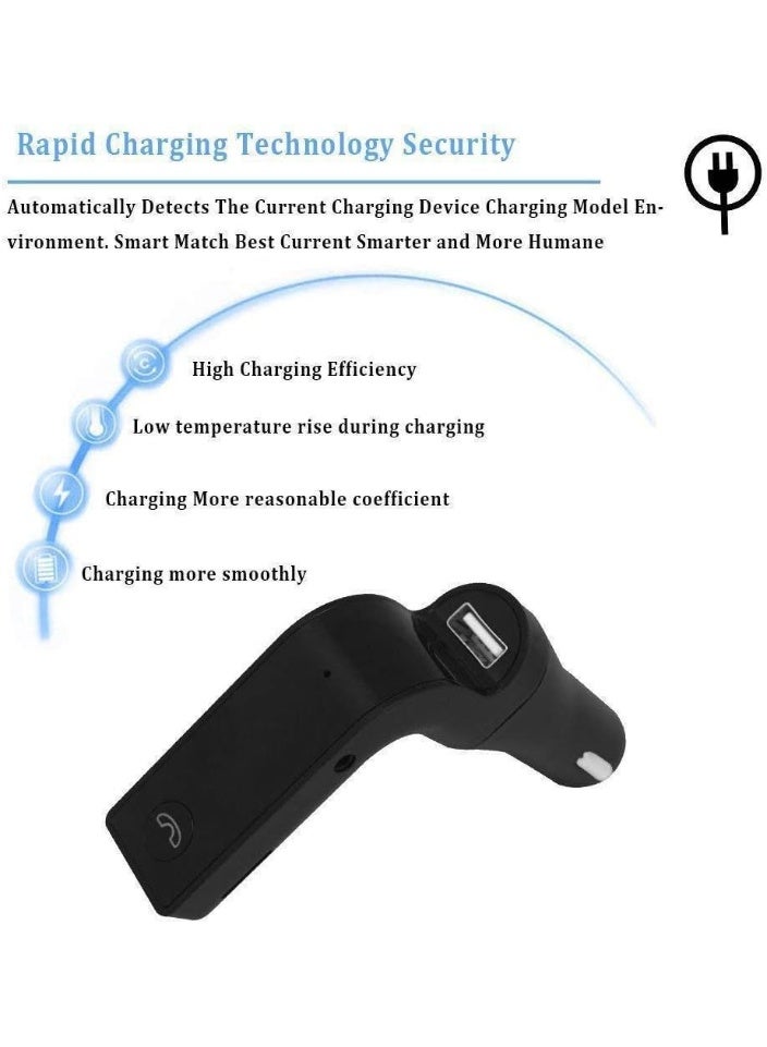 CARG7 Universal Wireless Bluetooth FM Transmitter in-Car FM Adapter Car Kit with Hand-Free Call/Stereo Music Player and USB Car Charger for All Android and iOS Devices (Colour May Vary - Image 3