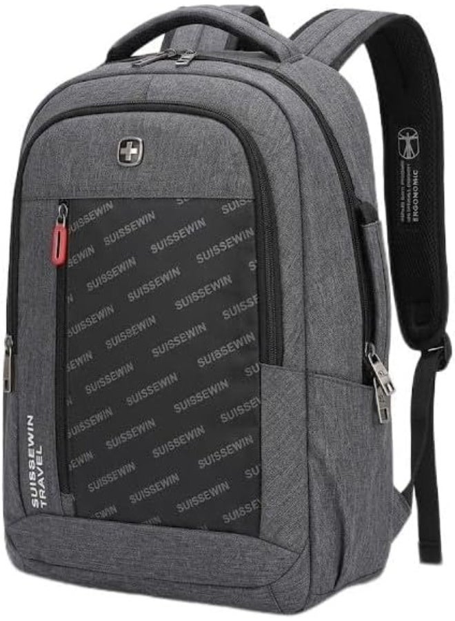 Suissewin Laptop Backpack – Multi-Functional Business & Travel Backpack with USB Charging Port – Water-Resistant - Image 1