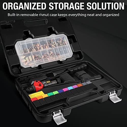 GIANTISAN Rivet Nut Tool Kit,16-Inch Rivnut Tool Kit with 12 Metric and SAE Mandrels, 176Pcs Rivet nut Assortment Kit, Designed for Labour Saving - Image 2