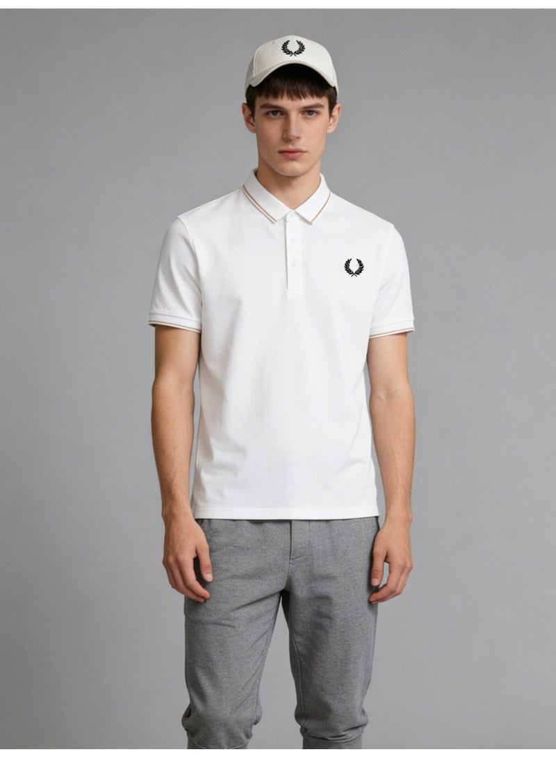 فريد بيري Fred Perry Polo shirt with contrast trim | Premium breathable mesh cotton short sleeve casual shirt with laurel wreath print. - Image 5