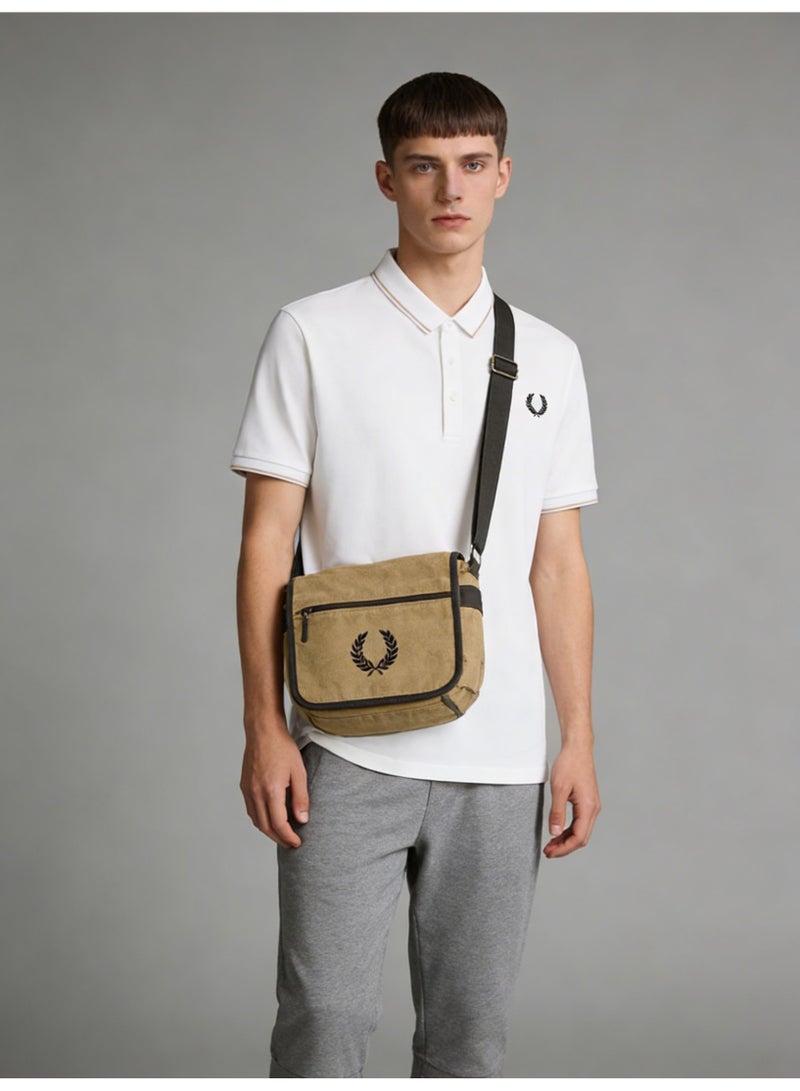 فريد بيري Fred Perry Polo shirt with contrast trim | Premium breathable mesh cotton short sleeve casual shirt with laurel wreath print. - Image 3