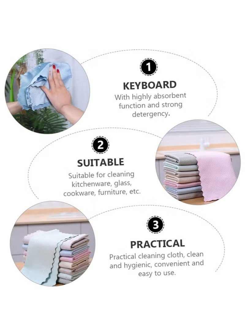 3-Piece Set Of Fish Scale Ultra-Fine Fiber Cloth, 30x40cm, Nano Level Non-Woven Fabric, Suitable For Glass, Windows, Mirrors, Screens, Kitchens  - Image 2