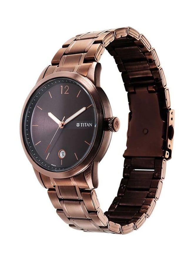 TITAN Neo Splash Brown Dial Analog Stainless Steel Strap Watch For Men 1806Qm03  - Image 3