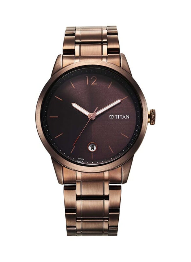 TITAN Neo Splash Brown Dial Analog Stainless Steel Strap Watch For Men 1806Qm03  - Image 1