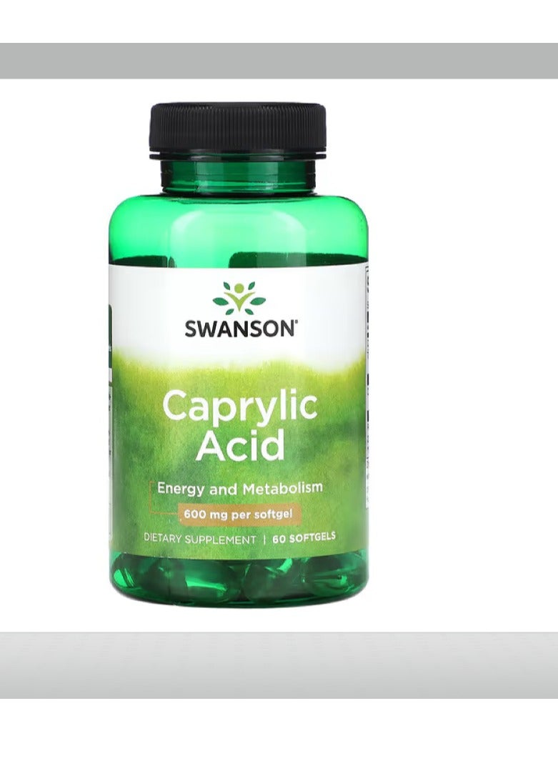 SWANSON Caprylic Acid 600 mg 60 Softgels