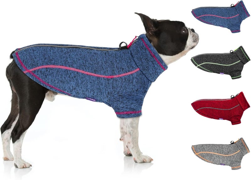 cyeollo Store Dog Sweater Jacket Coat with Zipper Reflective Jackets with D Ring Step in Dog Winter Coats Fleece Sweaters Pet Clothes for Small Dogs - Image 1