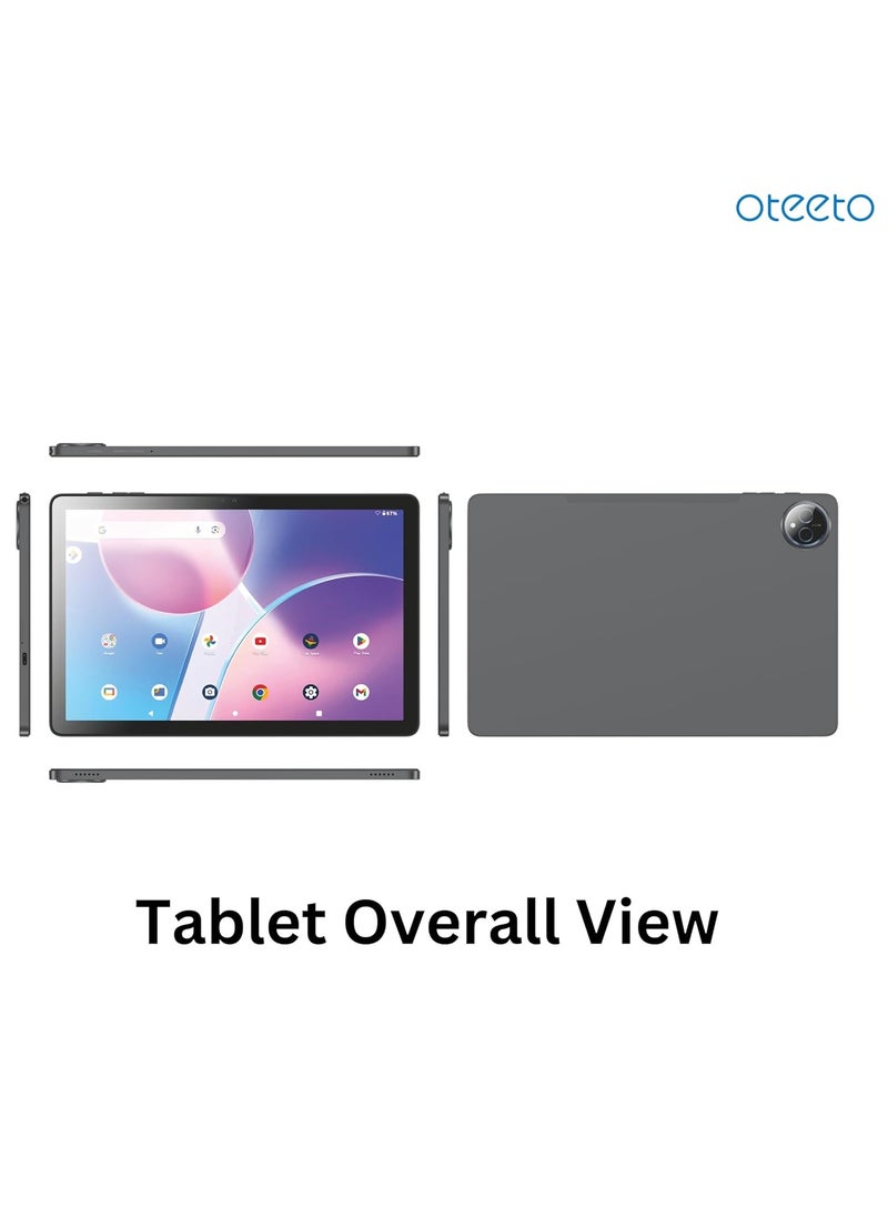 Oteeto - Oteeto TAB 14 Tablet/11 Inch Incell Display//Octa Core 2.0GHz Processor/Android 14/8MP Front + 13 MP Rear Camera/8GB RAM + 512GB ROM/8000 mAH Battery/4G Dual SIM/5G Wifi/Keyboard/Flip Cover etc - Image 1