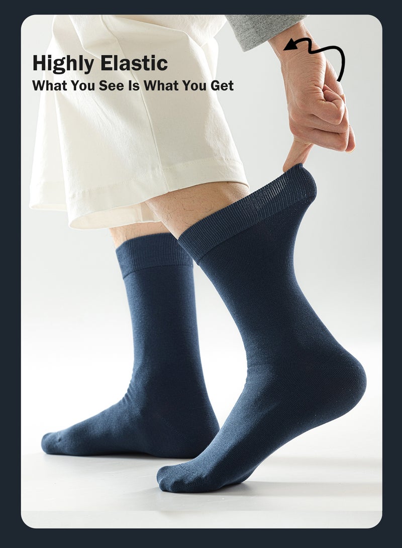 infino Men's Premium Cotton Blend Antibacterial Socks 4-Pack - Breathable, Moisture-Wicking, Odor Control with AAA Grade Protection for Business, Casual, and Sports Wear - Mix Color - Image 4