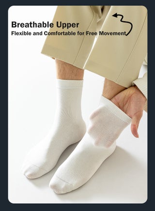 Men's Premium Cotton Blend Antibacterial Socks 4-Pack - Breathable, Moisture-Wicking, Odor Control with AAA Grade Protection for Business, Casual, and Sports Wear - Mix Color - view 5