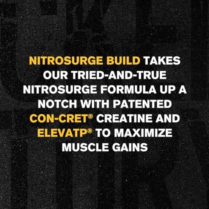 Jacked Factory Nitrosurge Build Pre Workout with Creatine for Muscle Building - Con Cret Creatine Powder & elevATP for Intense Energy, Powerful Pump, & Endless Endurance - 30 Servings, Cherry Bomb - Image 2