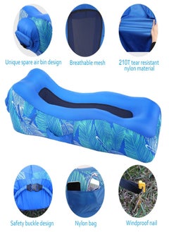 Aomeius Inflatable Lounger Air Sofa with Unique Sun-Shade Design, Inflatable Beach Bed with Pillow, Waterproof Inflatable Couch Camping Chair Hammock for Hiking Backyard Travel Beach Park Picnics  - Image 2