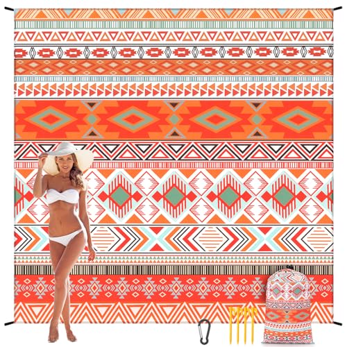 WIWIGO Beach Blanket Waterproof Sandproof Beach Mat 79 X 8310x9for 28 Adults Quick Drying Outdoor Picnic Mat Beach Accessories for Travel Camping Hiking - Image 1