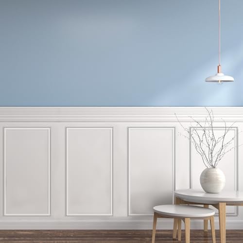Colingmill 3 Set Accent Wall Molding Kit Peel and Stick Wainscoting Panels Board and Batten Wall Panel Kit White Pre Cut Chair Rail Moulding for Walls Picture Frame - Image 1