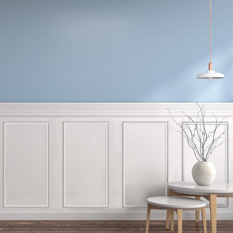 Colingmill 3 Set Accent Wall Molding Kit Peel and Stick Wainscoting Panels Board and Batten Wall Panel Kit White Pre Cut Chair Rail Moulding for Walls Picture Frame - Image 2