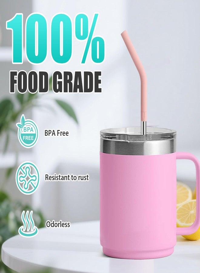 Ullnosoo Stainless Steel Straws with Silicone Tips for YETI 10oz, 6 Pack Reusable Drinking Metal Straws for 10oz YETI Tumbler MagSlider Lid, with Cleaning Brush, BPA-Free & Eco-Friendly - Image 2