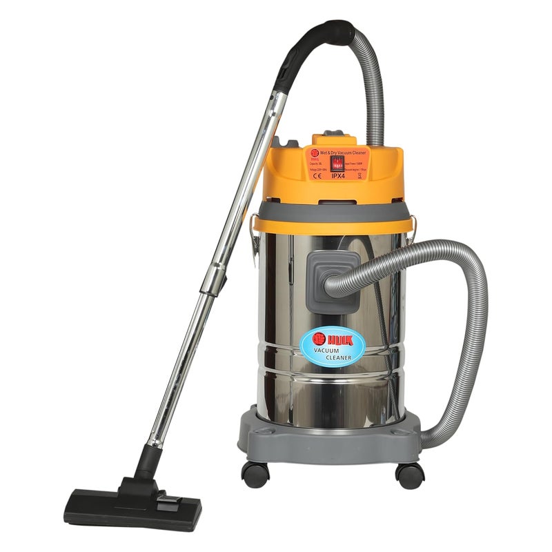 Hulk HULK 30L Wet and Dry Industrial Vacuum Cleaner 30 Litre 1500W with Blower Includes High Suction Power Stainless Steel  - Image 1
