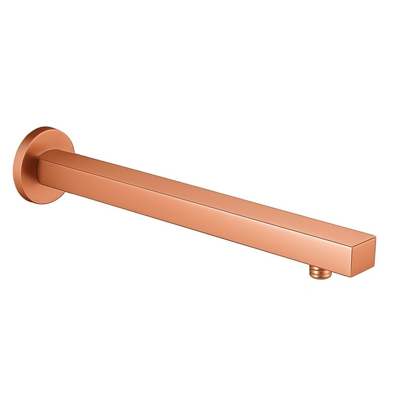 Stainless Steel Shower Rod | 15 Inches Wall-Mounted Shower Arm | Rust-Resistant with Elegant Rose Gold Finish | For Overhead Rain Showers
