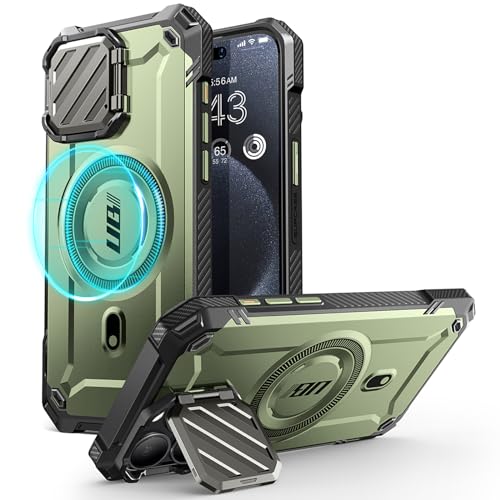 SUPCASE for iPhone 15 Pro Max Case with Camera Cover Stand UBMag XT Compatible with MagSafe Builtin Kickstand MilitaryGrade Protection Heavy Duty Rugged Magnetic Phone Case Guldan - Image 1