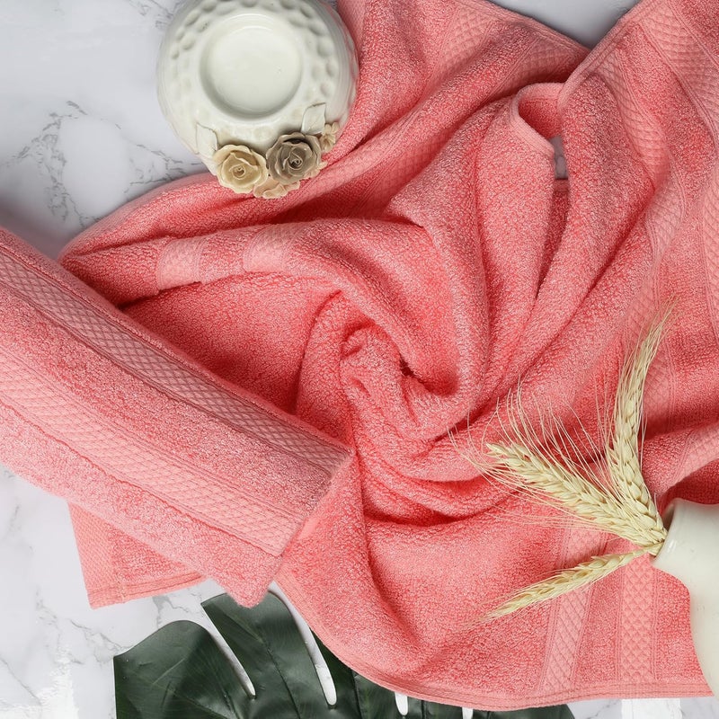 Velve 100 Bamboo Hand Towel 600 GSM Set of 2 Ultra Soft Absorbent Anti Bacterial Towel for Gym Yoga Sports Travel Grey Pink - Image 5