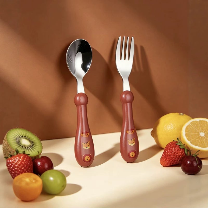 304 Stainless Steel Kids Spoon and Fork Set - Image 3