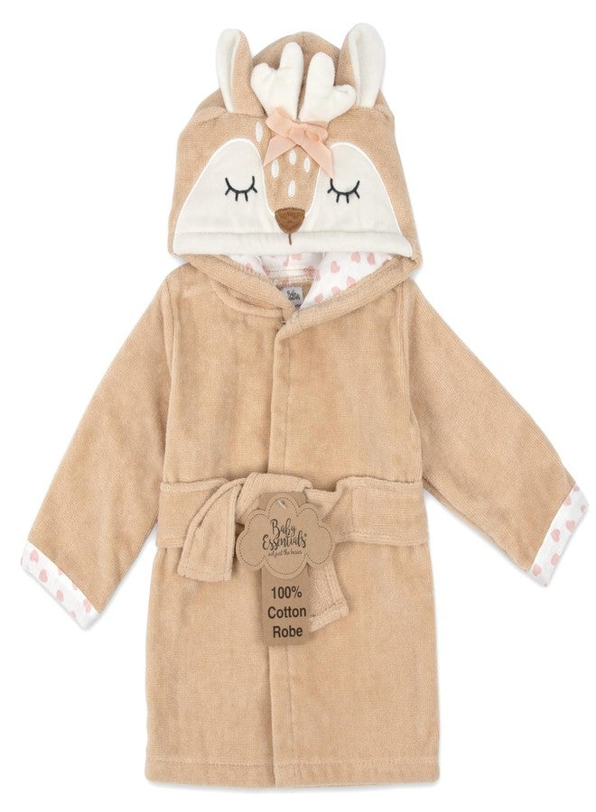 Baby Essentials Hooded Baby Animal Bathrobe with Tie Closure for Newborns and Infants 0-9 Months (US, Age, 0 Months, 9 Months, Delightful Deer) - Image 5