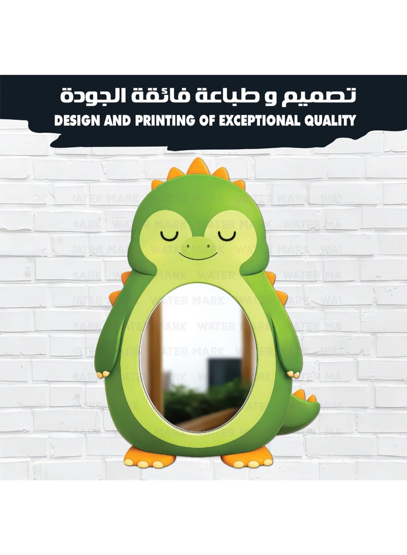 مرآة حائط للأطفال علي شكل تمساح للاولاد مصنوعة من خشب عالي الجودة بتصميم  لطيف للاولاد لمسة ديكور عصرية، آمنة تمامًا وغير قابلة للكسر، خفيفة الوزن وسهلة التركيب لتضفي أناقة على غرفة الطفل - Image 3