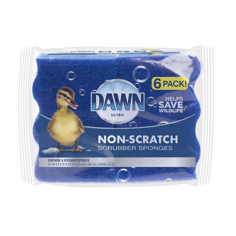 Dawn NonScratch Kitchen Dish Sponges Blue Pack of 6