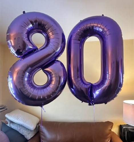 Mluchee 40 Inch Number 8 Balloon, Purple 8 18 28 80 Birthday Balloons for Men Boys, 8th Birthday Decorations Party Supplies, Wedding, Graduations - Image 2
