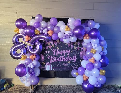 Mluchee 40 Inch Number 8 Balloon, Purple 8 18 28 80 Birthday Balloons for Men Boys, 8th Birthday Decorations Party Supplies, Wedding, Graduations - Image 3